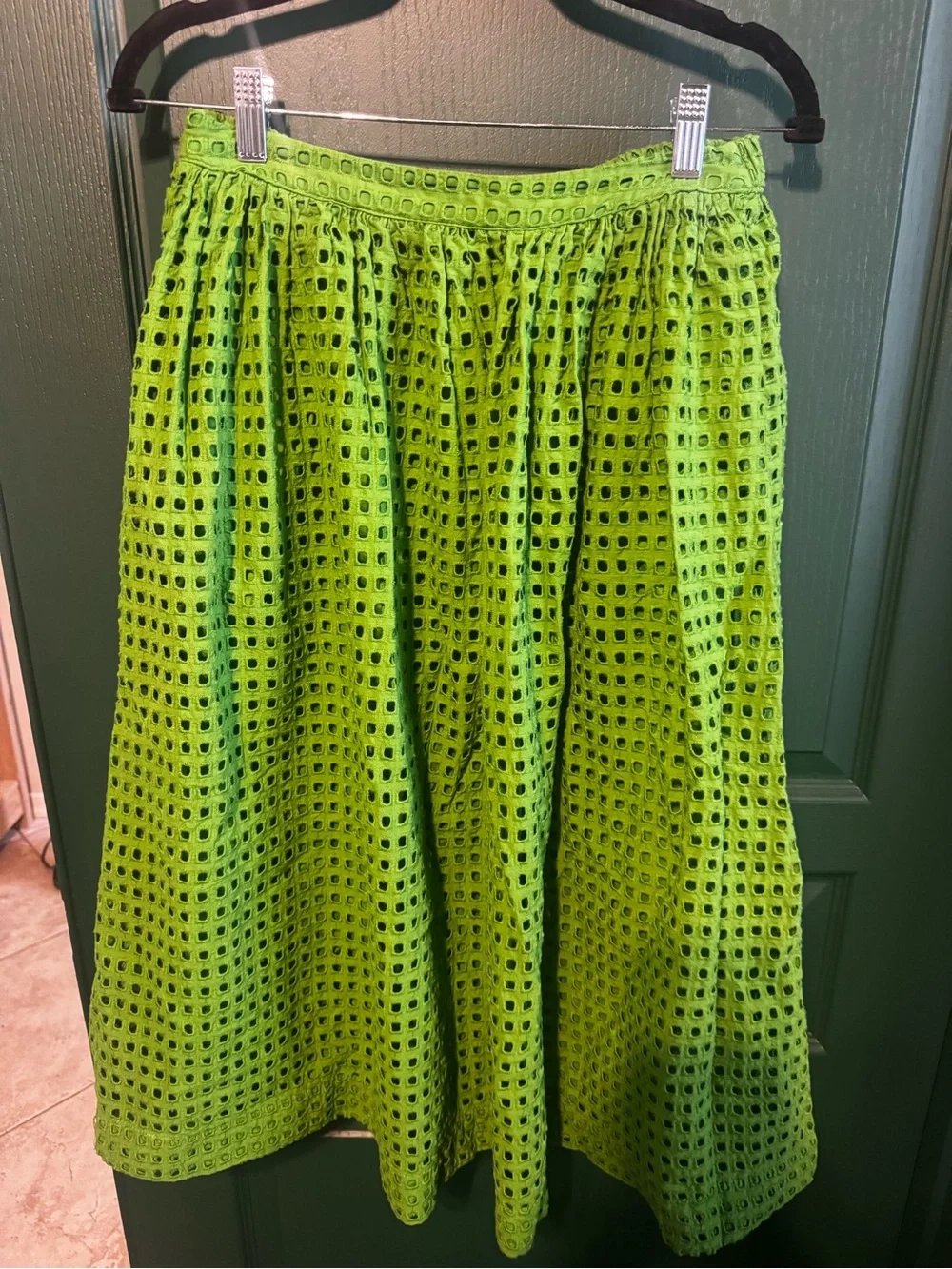 Kate Spade for Target Green Eyelet Midi Skirt - Women's Classic Fit